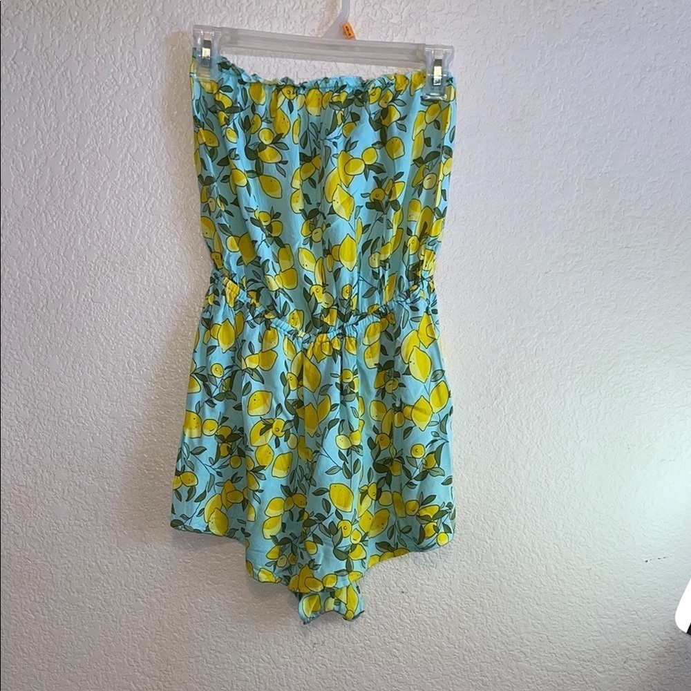 H&M Blue and Yellow Floral Jumpsuit